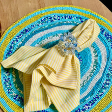 Load image into Gallery viewer, Yellow & Blue Beaded Placemats