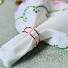 Load image into Gallery viewer, Rose Gold Spiral Napkin Rings, Metal Spiral Napkin Rings, Rose Gold Napkin Rings, Wedding Napkin Rings, Holiday Napkin Rings, Decorative Serviette Rings, Holiday Napkin Holders, Napkin Ring Buckles, Wedding Decorations, Decorations for Weddings, Dinner Table Rings, Dinner Table Decor, Halloween, Thanksgiving, Banquet, Party, Wedding