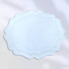 Load image into Gallery viewer, White Embroidered Linen Placemats, Embroidered linen placemats, White embroidered placemats, Christmas placemats, Spring placemats, Wedding Placemats, Easter placemats, Handmade placemats, Embroidered placemats, Wedding table linens, Tea table mats, Table mats, Fine dining, Decorative table mats, Decorative placemats, Bright placemats