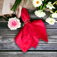 Load image into Gallery viewer, Red Linen Napkins, Red Napkins, Red Wedding Napkins, Linen Napkins, Dinner Napkins, Handmade Napkins, Wedding Napkins, Valentine's Day napkins, Luxury linen napkins, Dining napkins, cloth napkins, Napkins, Napkins Set, Table Napkins, Spring linen napkins, party napkins, Flax napkins