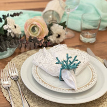 Load image into Gallery viewer, Decorative Serviette Ring Decoration for Wedding Crystal Napkin Rings Crystal Napkin Holders Crystal clear napkin rings corals coral napkin rings coral colorful napkin rings Christmas Decorations beach table decor beach set up beach napkin rings Beach Napkin Holders beach decoration Banquet acrylic napkin rings