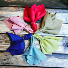Load image into Gallery viewer, Sage Green Linen Napkins, Sage Green Napkins, Green Wedding Napkins, Linen Napkins, Dinner Napkins, Handmade Napkins, Wedding Napkins, Valentine's Day napkins, Luxury linen napkins, Dining napkins, cloth napkins, Napkins, Napkins Set, Table Napkins, Spring linen napkins, party napkins, Flax napkins