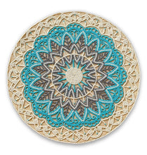 Load image into Gallery viewer, Light Blue Burlap Beaded Placemats