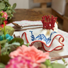 Load image into Gallery viewer, Red Coral Napkin Rings, Beach Napkin Rings, Tropical Napkin Rings, Marine Napkin Rings, Red Coral Beaded Napkin Rings, Beaded Coral Napkin Rings, Handmade Napkin Rings, Handmade Beaded Napkin Rings, Red Handmade Napkin Rings