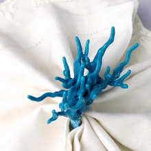 Load image into Gallery viewer, Aqua Teal Coral Napkin Rings, Coral Napkin Rings, Handmade Napkin Rings, Beach Napkin Rings, Tropical Napkin Rings, Nautical Napkin Rings, Beach Napkin Rings, turquoise coral napkin rings, coral,Wedding Decoration, tropical table decor, tropical napkin rings, Tabletop Decor, Party Wedding Set, party, Ornament Table Setting, Napkin Rings Wholesale, Napkin Ring Buckles, napkin decor, coral napkin rings, beach set up, beach decoration, coastal decor