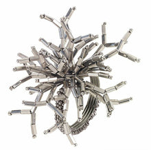 Load image into Gallery viewer, Silver Lego Napkin Rings, Silver Beaded Napkin rings, Silver Napkin Rings, Wedding Napkin Rings, Holiday Napkin Rings, Decorative Serviette Rings, Holiday Napkin Holders, Napkin Ring Buckles, Wedding Decorations, Decorations for Weddings, Dinner Table Rings, Dinner Table Decor, Halloween, Thanksgiving, Banquet, Party, Wedding