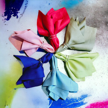 Load image into Gallery viewer, Aqua Linen Napkins, Aqua Napkins, Aqua Wedding Napkins, Linen Napkins, Dinner Napkins, Handmade Napkins, Wedding Napkins, Valentine's Day napkins, Luxury linen napkins, Dining napkins, cloth napkins, Napkins, Napkins Set, Table Napkins, Spring linen napkins, party napkins, Flax napkins