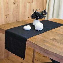 Load image into Gallery viewer, Black Linen Table Runner, Black Table Runner, Black Wedding Table Runner, Linen Table Runner, Black Rustic Table Runner, Farmhouse Table Runner, Dinner Table Runner, Handmade Table Runner, Wedding Table Runner, Valentine's Day Table Runner, Luxury linen Table Runner, Dining Table Runner, cloth Table Runner, Table Runner, Spring linen Table Runner, party Table Runner, Flax Table Runner