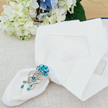 Load image into Gallery viewer, Blue Jellyfish Napkin Ring, Jellyfish Napkin Rings, Jellyfish Napkin Holder, Nautical Napkin Rings, Wedding Napkin Rings, Beach Napkin rings, Tropical napkin rings, Holiday Napkin Rings, Decorative Serviette Rings, Holiday Napkin Holders, Napkin Ring Buckles, Wedding Decorations, Decorations for Weddings, Dinner Table Rings, Dinner Table Decor, Banquet, Party, Wedding