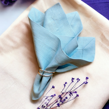 Load image into Gallery viewer, Aqua Linen Napkins, Aqua Napkins, Aqua Wedding Napkins, Linen Napkins, Dinner Napkins, Handmade Napkins, Wedding Napkins, Valentine's Day napkins, Luxury linen napkins, Dining napkins, cloth napkins, Napkins, Napkins Set, Table Napkins, Spring linen napkins, party napkins, Flax napkins