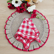 Load image into Gallery viewer, Burlap Placemats, Boho Placemats, Burlap Christmas Placemats, Jute Placemats, Luxury Table Linens, Fine Dining Placemats, Wedding Placemats, Special Occasion Placemats, Dinner Boho Placemats, Wedding Placemats, Party Placemats, Holiday Placemats