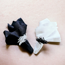 Load image into Gallery viewer, Black Linen Napkins, Black Napkins, Black Wedding Napkins, Linen Napkins, Dinner Napkins, Handmade Napkins, Wedding Napkins, Valentine's Day napkins, Luxury linen napkins, Dining napkins, cloth napkins, Napkins, Napkins Set, Table Napkins, Spring linen napkins, party napkins, Flax napkins