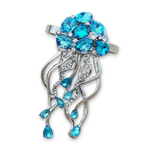 Load image into Gallery viewer, Blue Jellyfish Napkin Ring, Jellyfish Napkin Rings, Jellyfish Napkin Holder, Nautical Napkin Rings, Wedding Napkin Rings, Beach Napkin rings, Tropical napkin rings, Holiday Napkin Rings, Decorative Serviette Rings, Holiday Napkin Holders, Napkin Ring Buckles, Wedding Decorations, Decorations for Weddings, Dinner Table Rings, Dinner Table Decor, Banquet, Party, Wedding