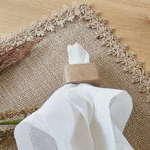 Load image into Gallery viewer, Wood Napkin Rings, Boho Napkin Rings, Bohemian Napkin Rings, Wedding Napkin Rings, Natural Napkin Holders, Fall Napkin Rings, Holiday Napkin Rings, Decorative Serviette Rings, Holiday Napkin Holders, Napkin Ring Buckles, Wedding Decorations, Decorations for Weddings, Dinner Table Rings, Dinner Table Decor, Halloween, Thanksgiving, Banquet, Party, Wedding