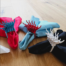 Load image into Gallery viewer, Aqua Teal Coral Napkin Rings, Coral Napkin Rings, Handmade Napkin Rings, Beach Napkin Rings, Tropical Napkin Rings, Nautical Napkin Rings, Beach Napkin Rings, turquoise coral napkin rings, coral,Wedding Decoration, tropical table decor, tropical napkin rings, Tabletop Decor, Party Wedding Set, party, Ornament Table Setting, Napkin Rings Wholesale, Napkin Ring Buckles, napkin decor, coral napkin rings, beach set up, beach decoration, coastal decor