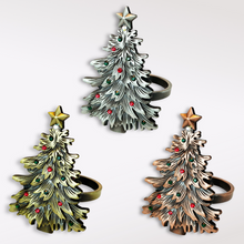 Load image into Gallery viewer, Vintage Christmas Tree Napkin Rings (6pcs/set)