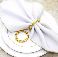 Load image into Gallery viewer, Alloy Bamboo Napkin Rings