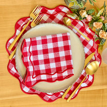 Load image into Gallery viewer, Red Gingham Placemats, Gingham Placemats, Red Gingham, Gingham Christmas Placemats Christmas Placemats, Luxury Table Linens, Fine Dining Placemats, Wedding Gingham Placemats, Special Occasion Placemats, Dinner Gingham Placemats, Wedding Placemats, Party Placemats, Holiday Placemats