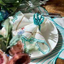 Load image into Gallery viewer, Wedding Decoration, turquoise coral napkin rings, tropical table decor, tropical napkin rings, Tabletop Decor, Party Wedding Set, party, Ornament Table Setting, Napkin Rings Wholesale, Napkin Ring Buckles, napkin decor, Holiday Napkin Ring, Holiday Napkin Holder, Dinner Table Rings, Dinner Table Decor, Decorative Serviette Ring, Decoration for Wedding, coral napkin rings, coral, colorful napkin rings, beach table decor, beach set up, beach napkin rings, beach decoration, nautical napkin rings, coastal decor