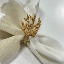 Load image into Gallery viewer, Wedding Decoration, gold coral napkin rings, tropical table decor, tropical napkin rings, Tabletop Decor, Party Wedding Set, party, Ornament Table Setting, Napkin Rings Wholesale, Napkin Ring Buckles, napkin decor, Holiday Napkin Ring, Holiday Napkin Holder, Dinner Table Rings, Dinner Table Decor, Decorative Serviette Ring, Decoration for Wedding, coral napkin rings, coral, colorful napkin rings, beach table decor, beach set up, beach napkin rings, beach decoration, nautical napkin rings, coastal decor