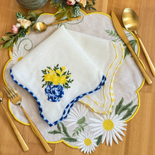 Load image into Gallery viewer, Spring placemats, Flowers, embroidered linen placemats, Floral placemats, Easter placemats, Wedding placemats, Handmade Placemats, Embroidered linen placemats, Embroidered placemats, Colorful placemats, Decorative placemats, Tea table mats, Table mats, Placemats