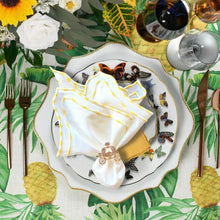 Load image into Gallery viewer, Yellow Embroidered Linen Napkins