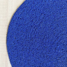 Load image into Gallery viewer, Blue Beaded Placemats, Blue Placemats, Handmade Blue Placemats