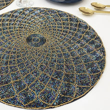 Load image into Gallery viewer, Blue beaded placemats