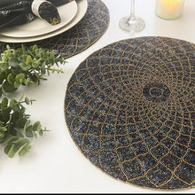 Load image into Gallery viewer, Blue beaded placemats