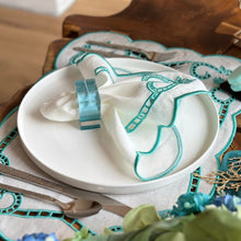 Load image into Gallery viewer, Blue Acrylic Napkin Rings, Acrylic Napkin Rings, Wedding Napkin Rings, Beach Napkin Ring, Holiday Napkin Rings, Crystal napkin rings, Decorative Serviette Rings, Holiday Napkin Holders, Napkin Ring Buckles, Wedding Decorations, Decorations for Weddings, Dinner Table Rings, Dinner Table Decor, Halloween, Thanksgiving, Banquet, party, Wedding