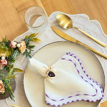 Load image into Gallery viewer, White Embroidered Linen Placemats, Embroidered linen placemats, White embroidered placemats, Christmas placemats, Spring placemats, Wedding Placemats, Easter placemats, Handmade placemats, Embroidered placemats, Wedding table linens, Tea table mats, Table mats, Fine dining, Decorative table mats, Decorative placemats, Bright placemats