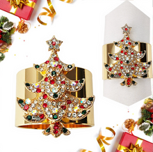 Load image into Gallery viewer, Rhinestones Christmas Tree Napkin Rings (6pcs/set)