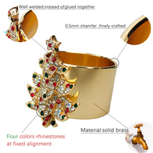 Load image into Gallery viewer, Rhinestones Christmas Tree Napkin Rings (6pcs/set)