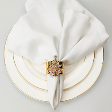 Load image into Gallery viewer, Rhinestones Christmas Tree Napkin Rings (6pcs/set)