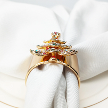 Load image into Gallery viewer, Rhinestones Christmas Tree Napkin Rings (6pcs/set)