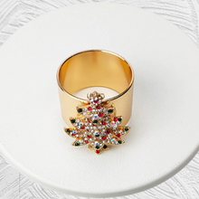 Load image into Gallery viewer, Rhinestones Christmas Tree Napkin Rings (6pcs/set)