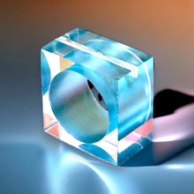 Load image into Gallery viewer, Blue Acrylic Napkin Rings, Acrylic Napkin Rings, Wedding Napkin Rings, Beach Napkin Ring, Holiday Napkin Rings, Crystal napkin rings, Decorative Serviette Rings, Holiday Napkin Holders, Napkin Ring Buckles, Wedding Decorations, Decorations for Weddings, Dinner Table Rings, Dinner Table Decor, Halloween, Thanksgiving, Banquet, party, Wedding