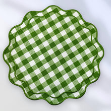 Load image into Gallery viewer, Green Gingham Placemats, Gingham Placemats, Green Gingham, Gingham Christmas Placemats, Christmas Placemats, Luxury Table Linens, Fine Dining Placemats, Wedding Gingham Placemats, Special Occasion Placemats, Dinner Gingham Placemats, Wedding Placemats, Party Placemats, Holiday Placemats