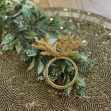 Load image into Gallery viewer, Gold Coral Napkin Rings, Coral Napkin Rings, Coral Napkin Holder, Beaded Napkin Rings