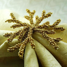 Load image into Gallery viewer, Gold Coral Napkin Rings, Coral Napkin Rings, Coral Napkin Holder, Beaded Napkin Rings