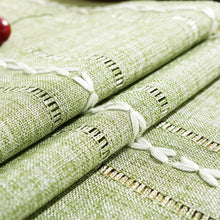 Load image into Gallery viewer, Sage Green Rustic Table Runner, Hemstitched Table Runner, Farmhouse Table Runner