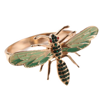 Load image into Gallery viewer, bee napkin ring, green bee napkin ring