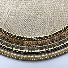 Load image into Gallery viewer, Gold Beaded Placemats on Burlap