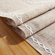 Load image into Gallery viewer, Beige Rustic Table Runner, Hemstitched Table Runner, Farmhouse Table Runner