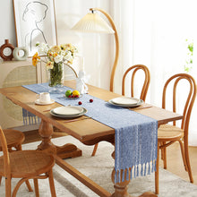Load image into Gallery viewer, Rustic Table Runner Hemstitched Embroidery Farmhouse Table Runners