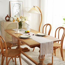 Load image into Gallery viewer, Beige Rustic Table Runner, Hemstitched Table Runner, Farmhouse Table Runner