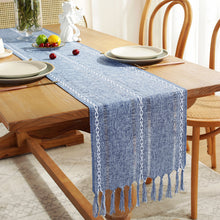 Load image into Gallery viewer, Rustic Table Runner Hemstitched Embroidery Farmhouse Table Runners