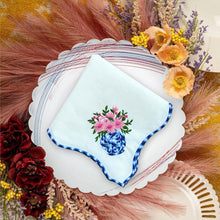 Load image into Gallery viewer, Pink Flowers Embroidered Linen Napkins, Pink Flowers Napkins, Pink Flowers Embroidery, Linen Napkins, Dinner Napkins, Wedding Napkins, Party Napkins, Holiday Napkins Premium linen napkins, Luxury table linens, Sustainable dining essentials, Elegant table decor, High-quality linen napkins, Customizable napkin sets, Wedding linen napkins, Fine dining linen napkins, Everyday use linen napkins, Special occasion napkins
