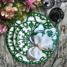 Load image into Gallery viewer, Green Embroidered Linen Napkins, Green Lace Napkins, Linen Napkins, Dinner Napkins, Wedding Napkins, Party Napkins, Holiday Napkins, Christmas Linen Napkins, Luxury Table Linens, Premium Linen Napkins, Fine Dining Linen Napkins, Dining Linen Napkins, Wedding Linen Napkins, Special Occasion Napkins, Everyday Use Linen Napkins,High-quality linen napkins, Sustainable dining essentials, Elegant table decor
