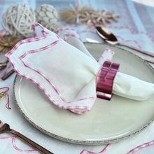 Load image into Gallery viewer, Fuchsia Acrylic napkin rings, Acrylic Napkin Rings, Wedding Napkin Rings, Beach Napkin Rings, Holiday Napkin Rings, Crystal Napkin rings, Decorative Serviette Rings, Holiday Napkin Holders, Napkin Ring Buckles, Wedding Decorations, Decorations for Weddings, Dinner Table Rings, Dinner Table Decor, Halloween, Thanksgiving, Banquet, Party, Wedding
